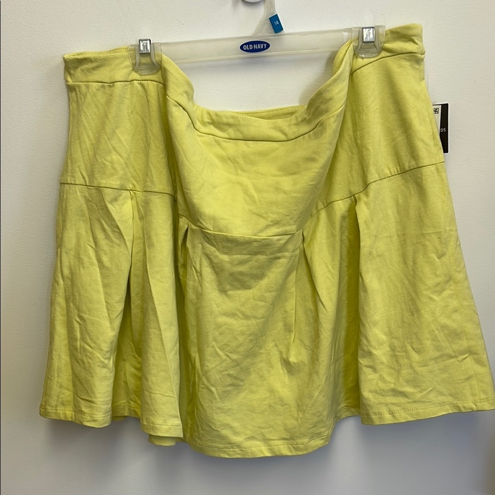 Grayson Threads Yellow Green Pleated A-Line Skirt 3x